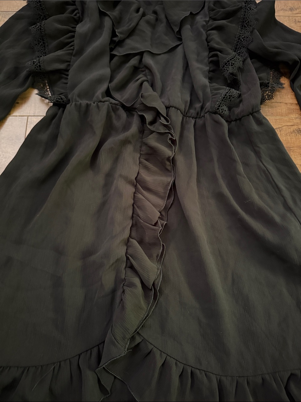 Zara Black Ruffle Mini Dress - Picture 6 of 6